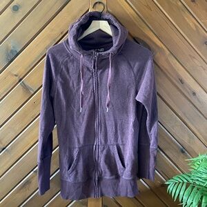 Maroon Hooded Zip-Up Sweatshirt